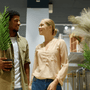 happy couple shopping decorations