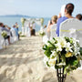 Summer themed wedding with appropriate seasonal event decorations