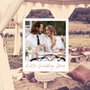 snapshot of a happy wedding couple in a rustic wedding setup