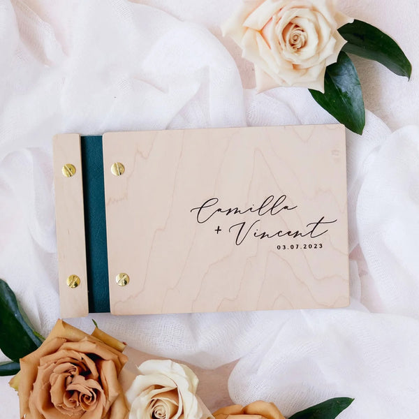 Set of 2 Personalized Wedding Vow Books – Custom Couple Name & Date