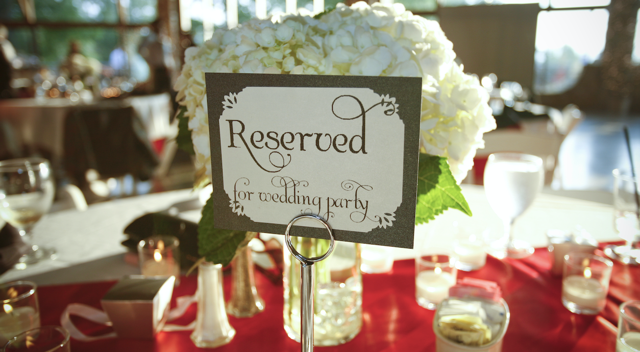 wedding reception reservation place card
