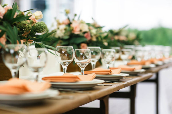rustic banquet table setting