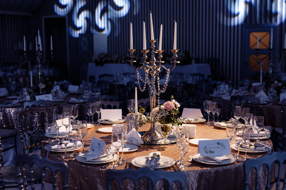 Elegant wedding tablescape and wedding decorations