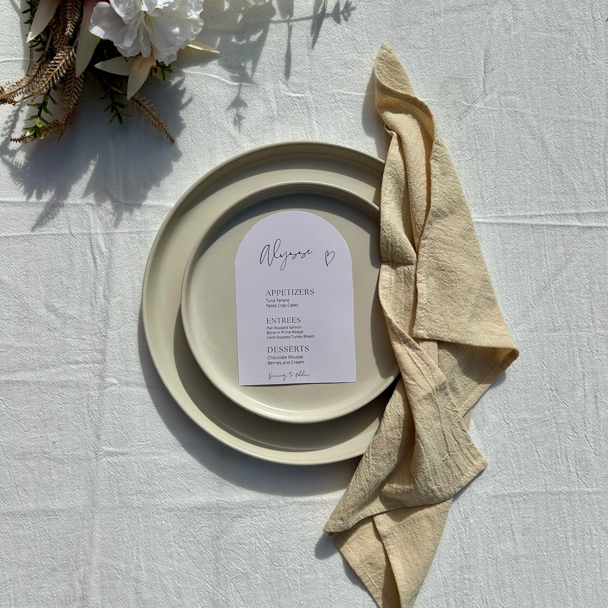 Light Beige Seamed Napkins