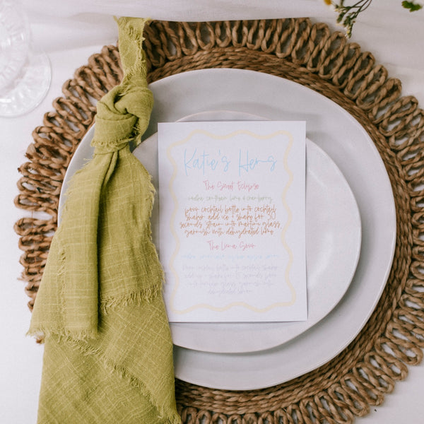 Olive Green Rustic Cotton Napkins