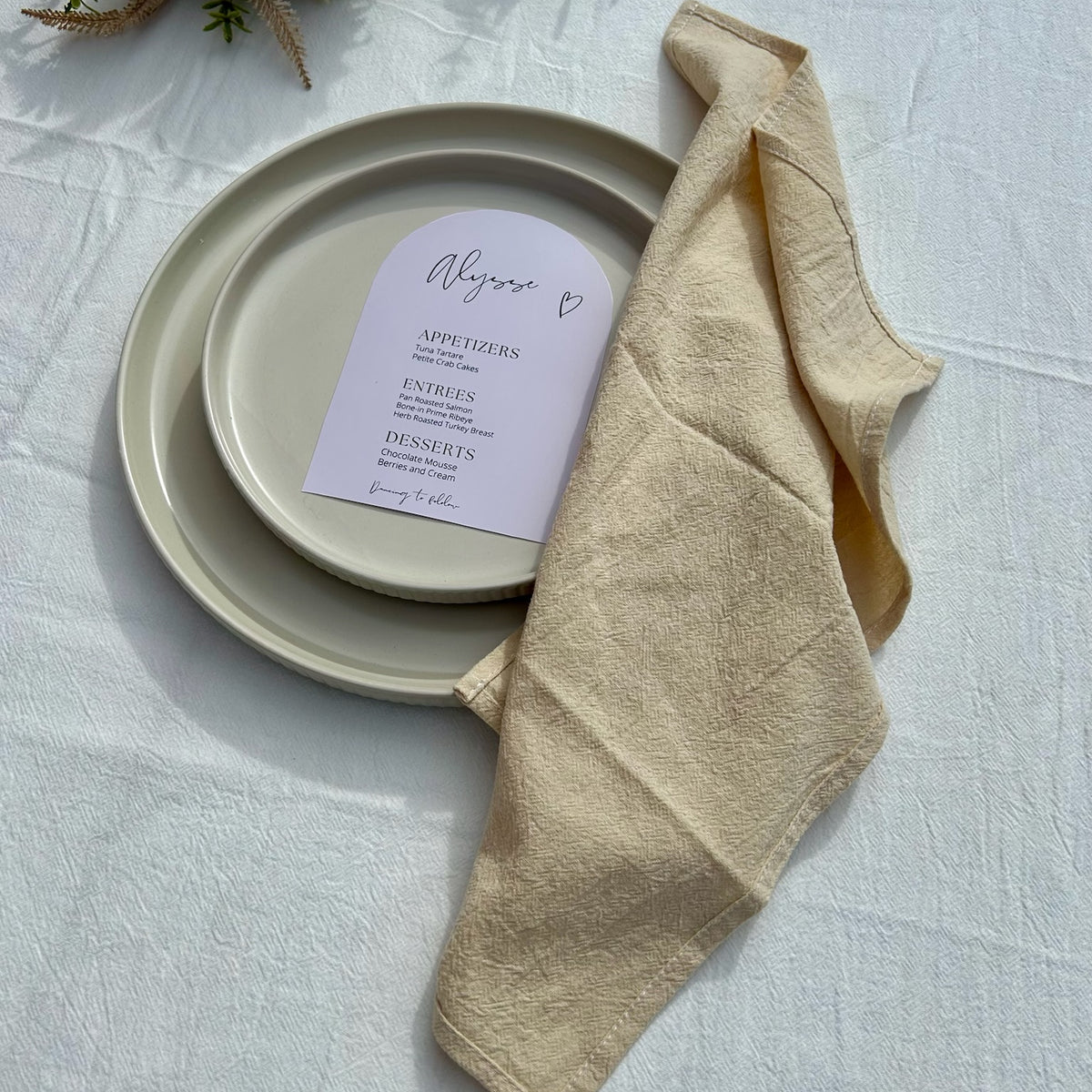 Light Beige Seamed Napkins