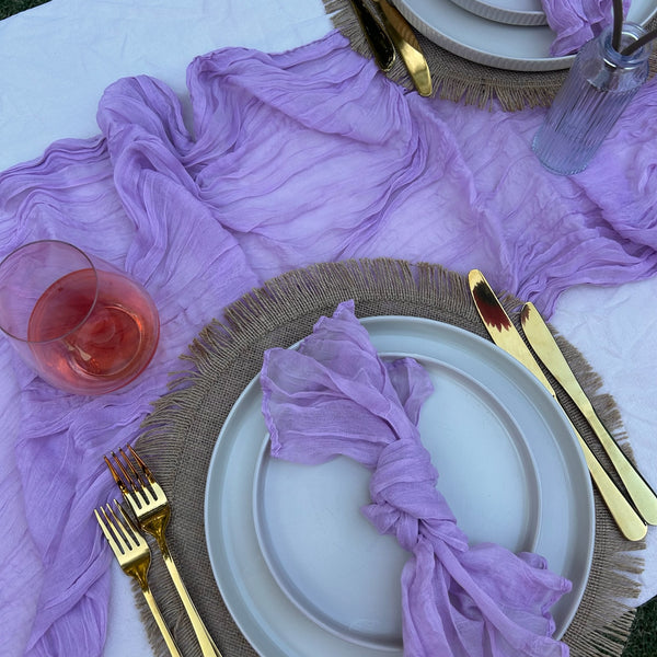 Purple Rustic Gauze Cheesecloth Napkins