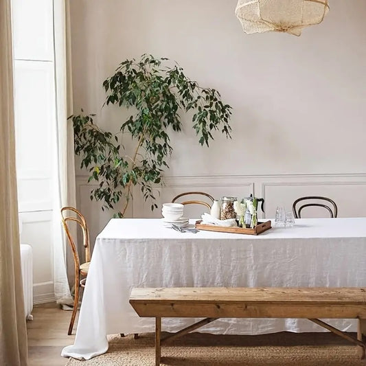 White Rustic Tablecloth