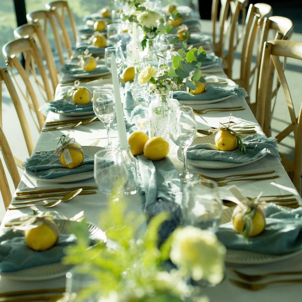 Dusty Blue Rustic Cotton Napkins