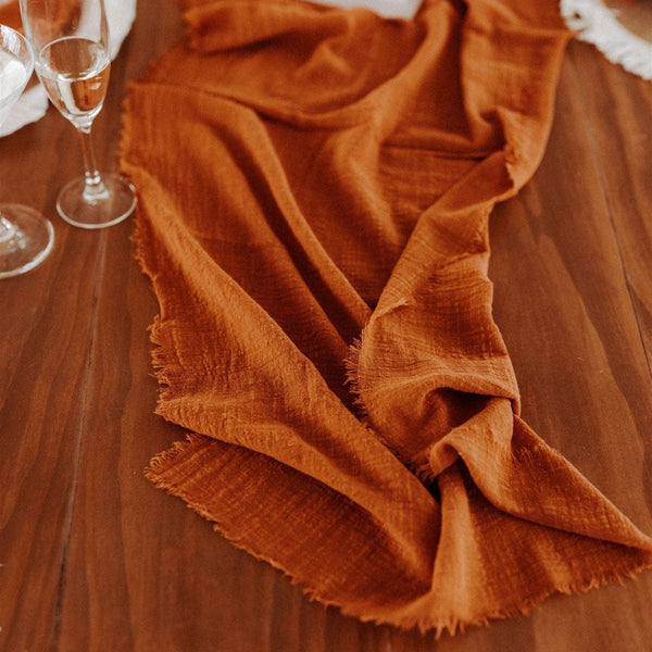 Rust Rustic Cotton Table Runners - 3m