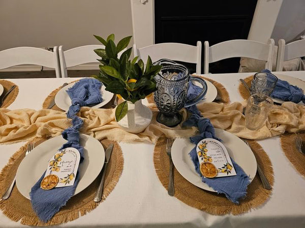 Oatmeal Rustic Cotton Table Runners - 3m