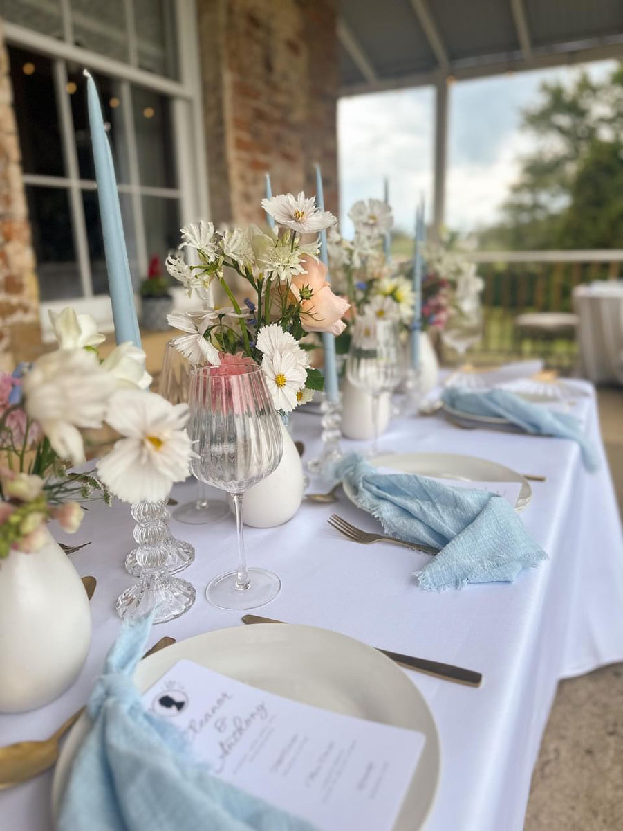 Baby Blue Rustic Cotton Napkins