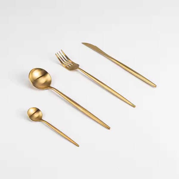 Matte Gold Drip Cutlery