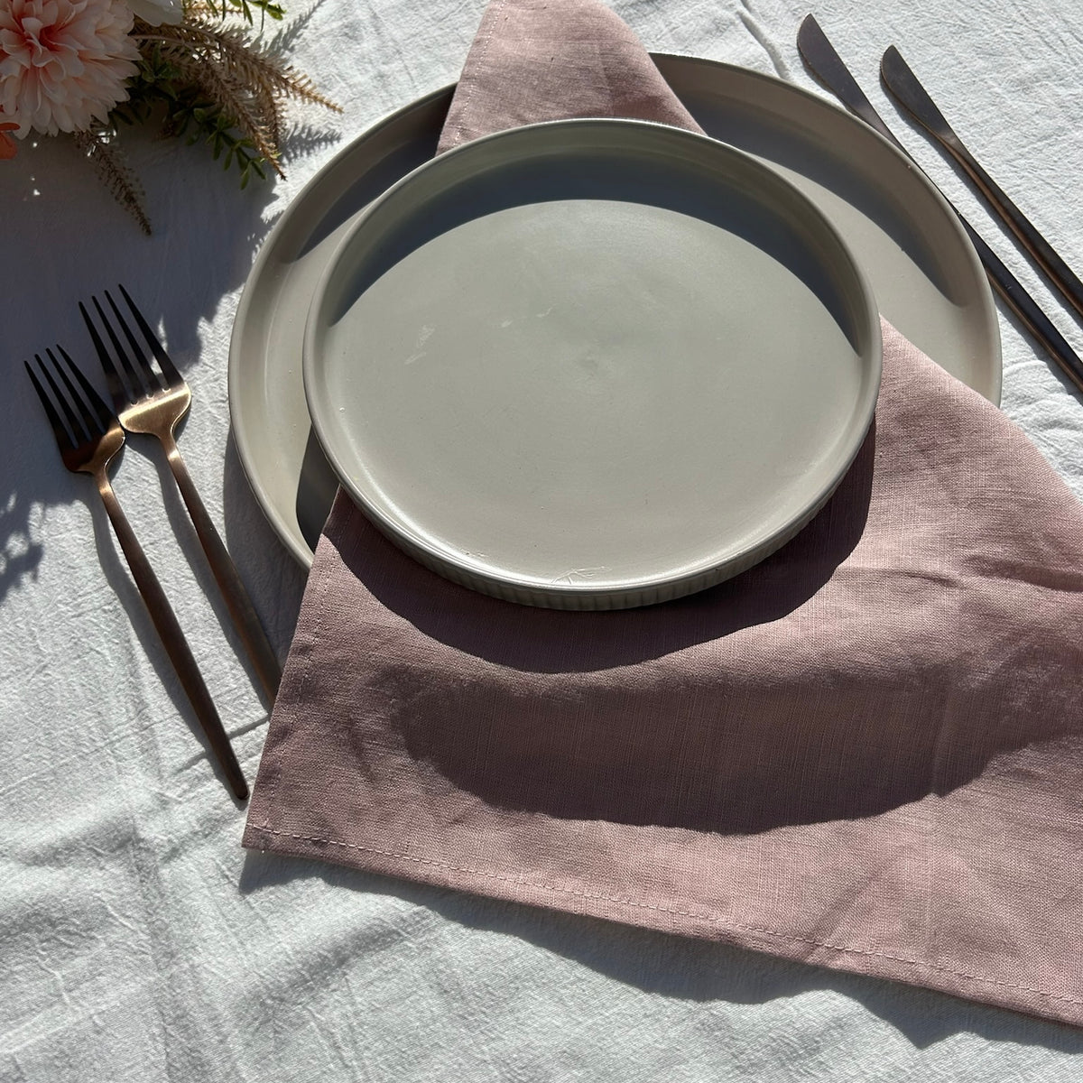 Dusty Pink 100% Linen Napkins