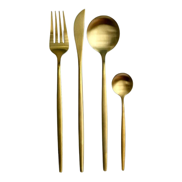 Matte Gold Drip Cutlery