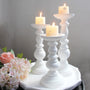 Rustic White Wooden Candlestick & Succulent Pot Tray – Elegant Décor