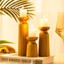 3PCS Wooden Candlestick Holders – Retro Wedding Décor