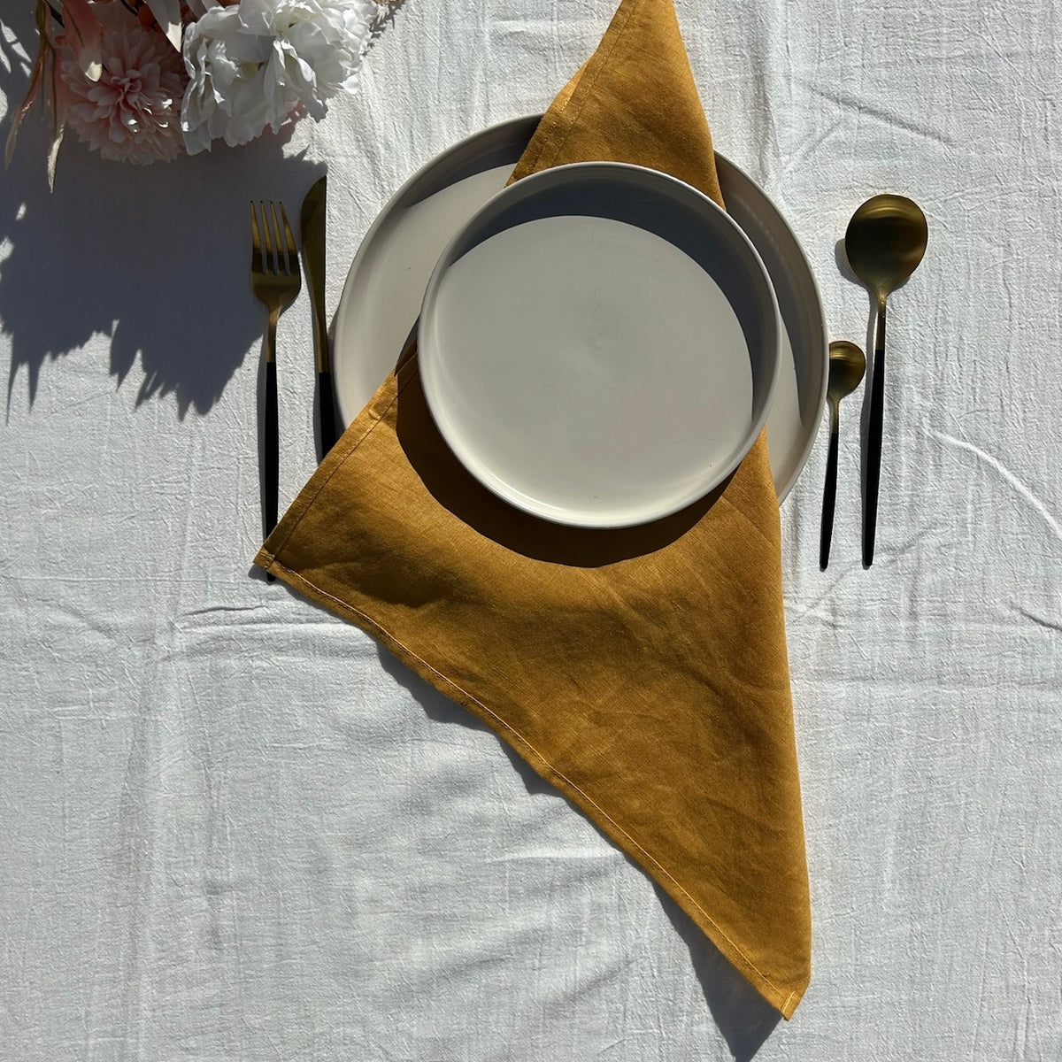 Dark Mustard 100% Linen Napkins