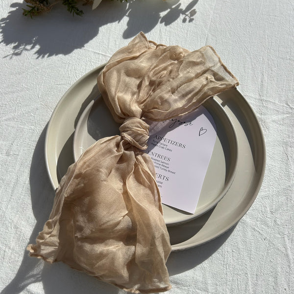 Dark Beige Rustic Gauze Cheesecloth Napkins