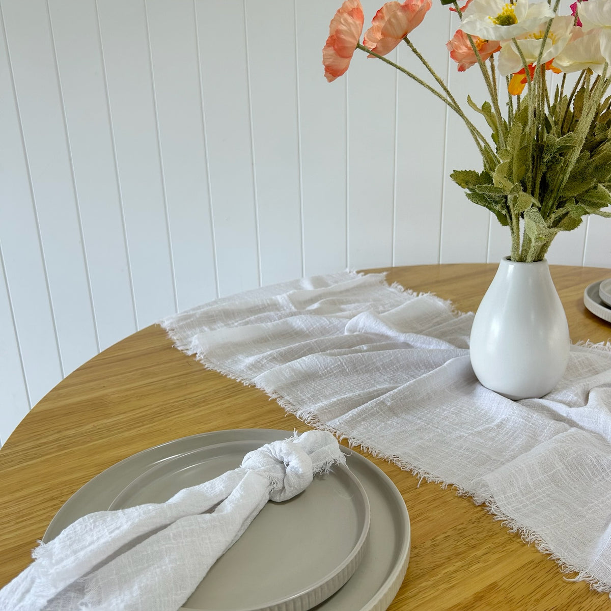 Pure White Rustic Cotton Napkins