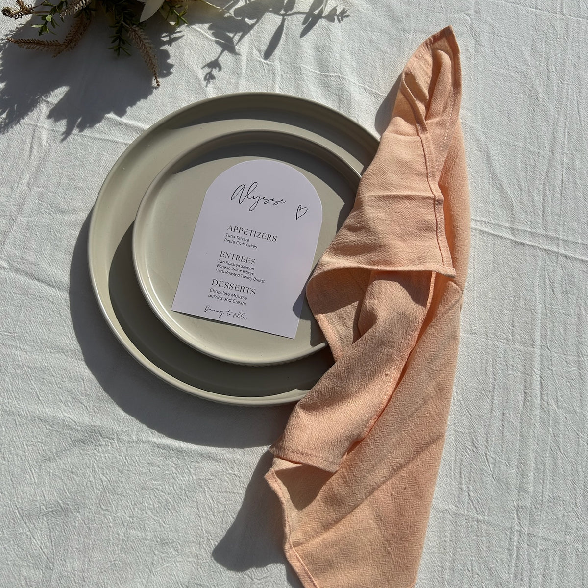 Peach Seamed Napkins