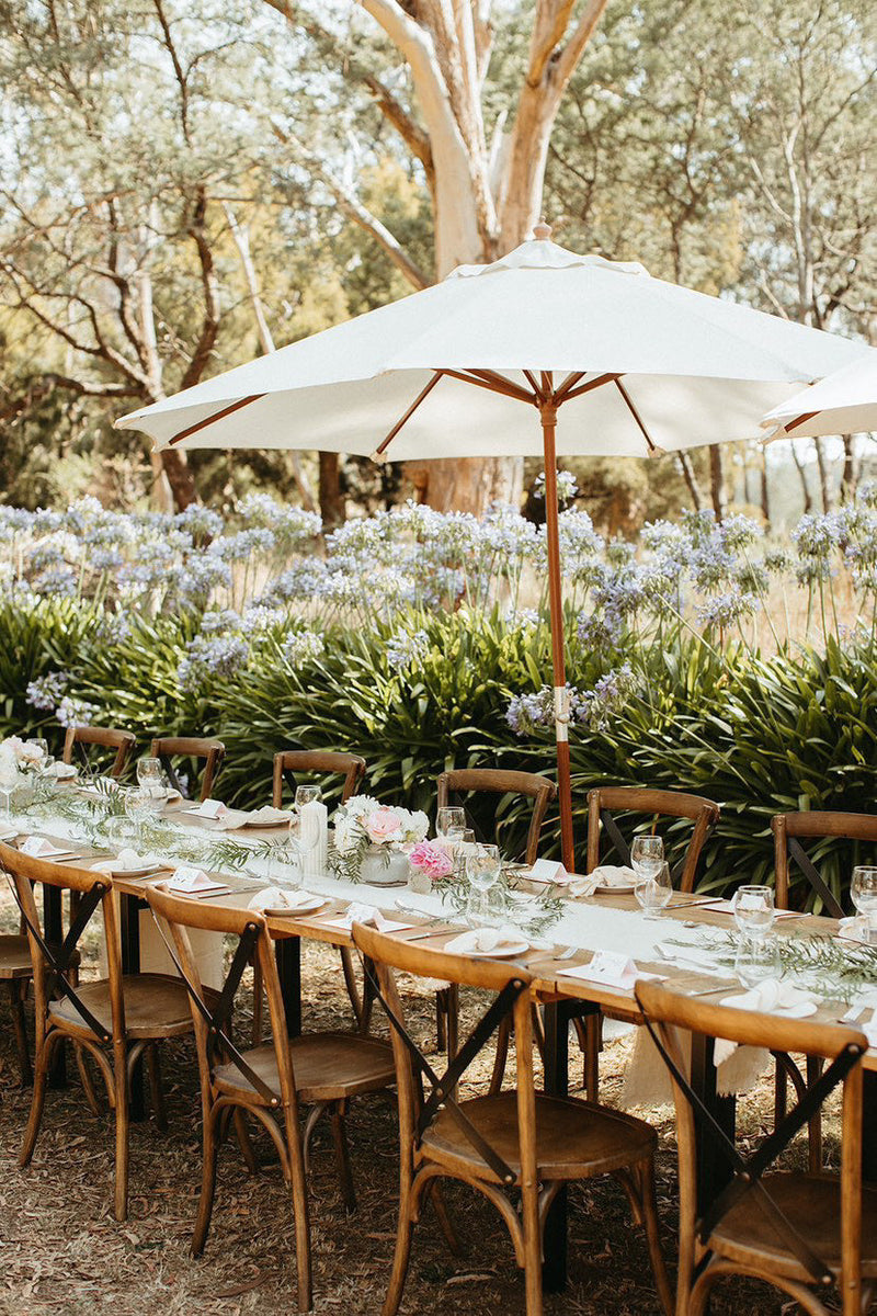 Pure White Rustic Cotton Table Runners - 3m