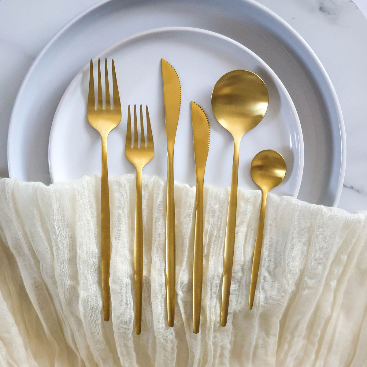 Matte Gold Drip Cutlery