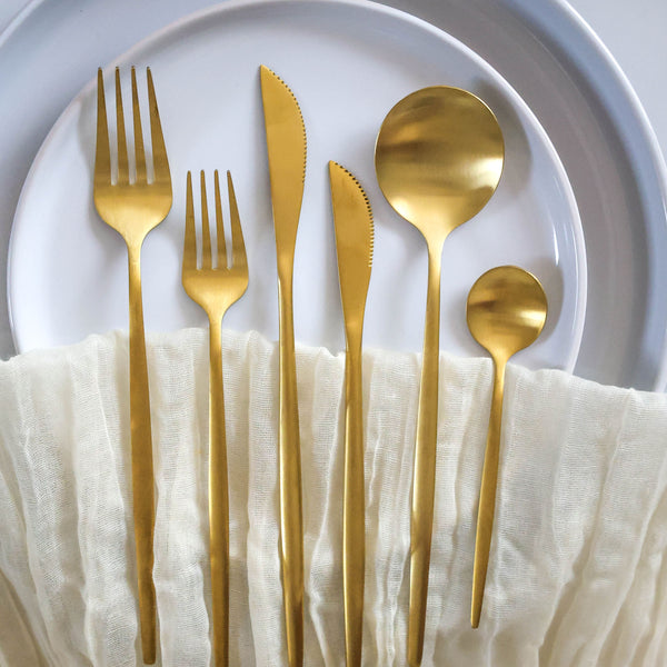 Matte Gold Drip Cutlery
