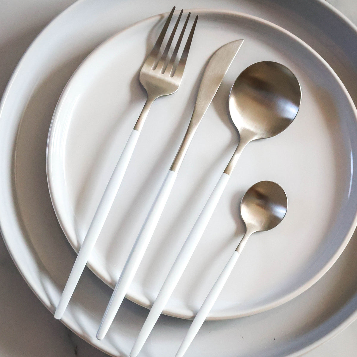 Silver White Drip Cutlery