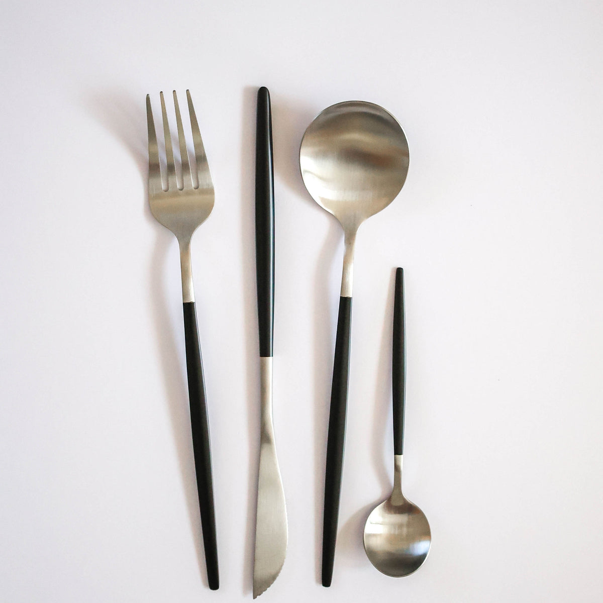 Silver Black Drip Cutlery
