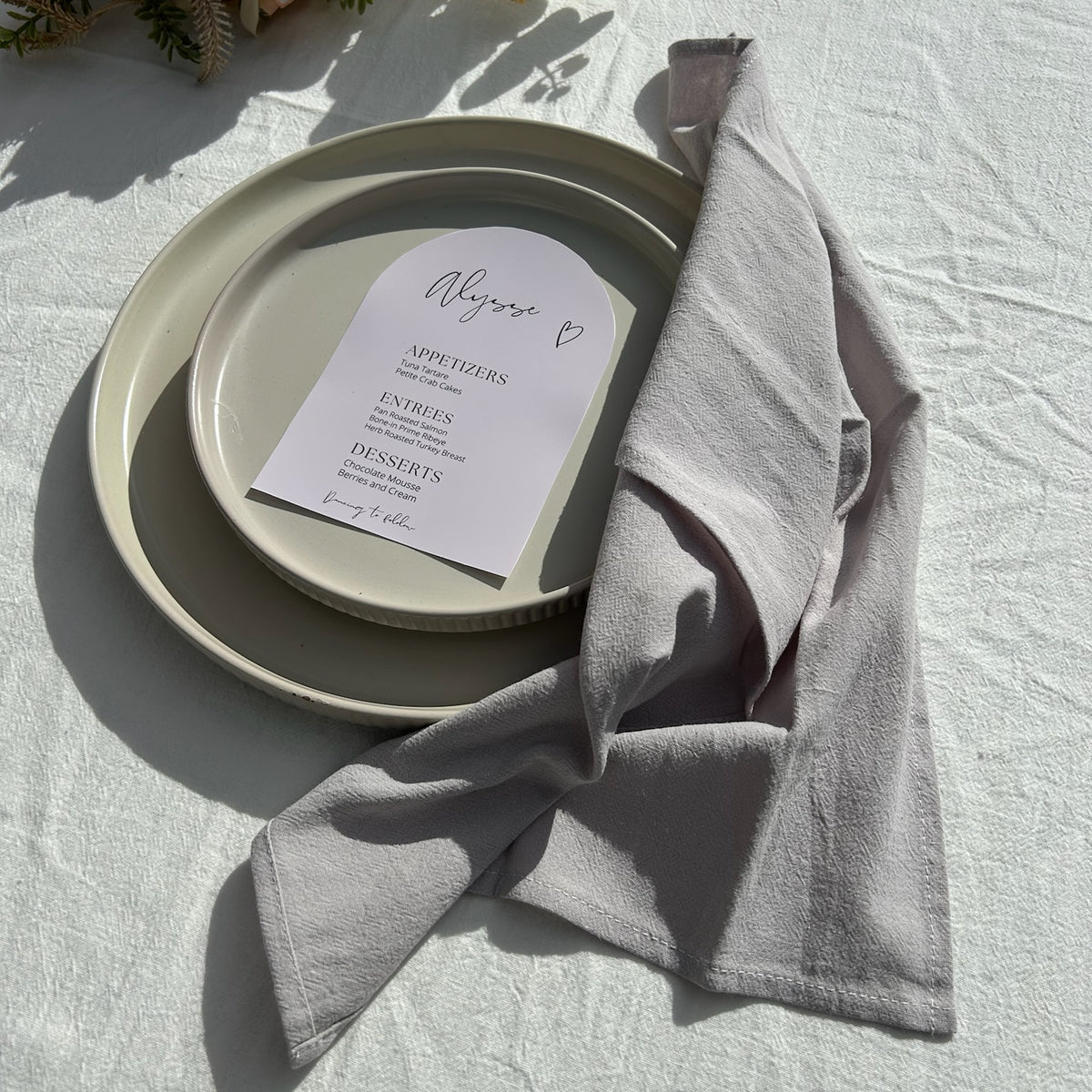 Smoky Grey Seamed Napkins