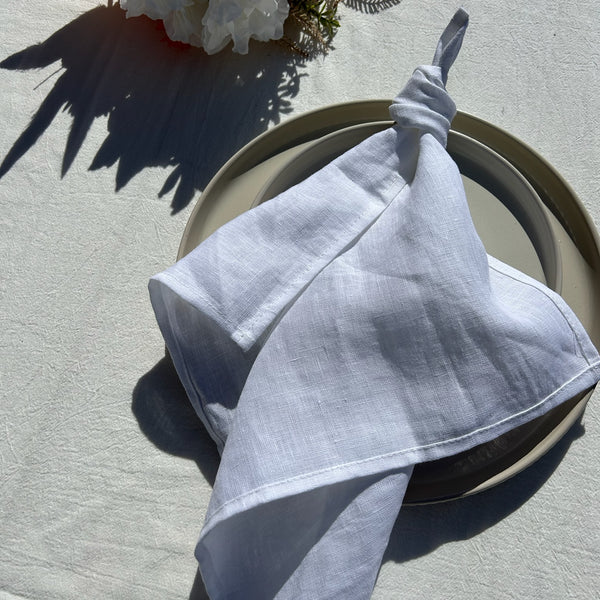 White 100% Linen Napkins