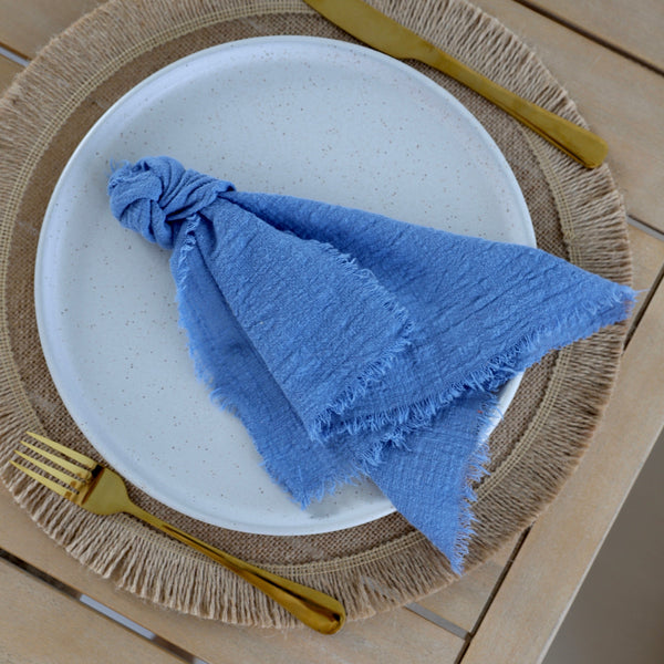 French Blue Rustic Cotton Napkins