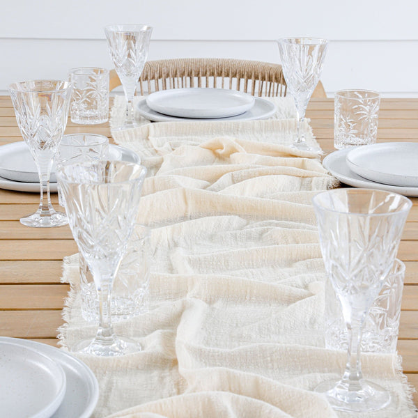 Oatmeal Rustic Cotton Table Runners - 3m
