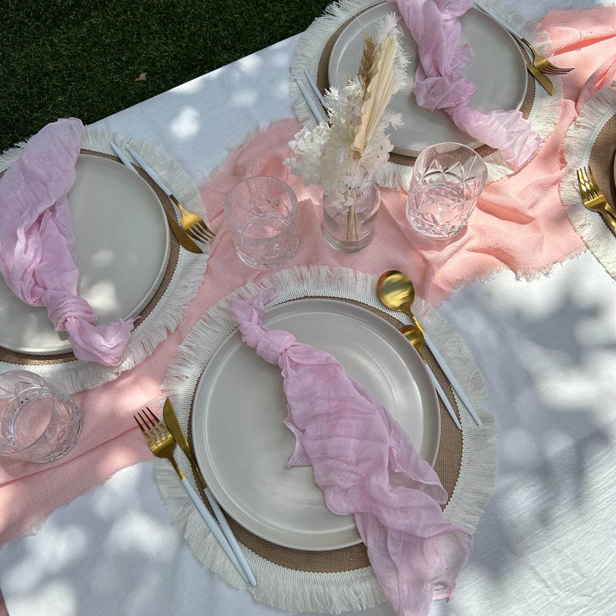 Pink Rustic Gauze Cheesecloth Napkins