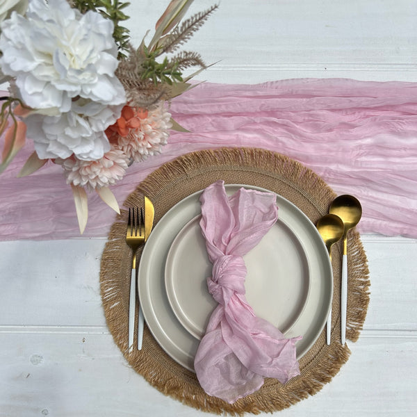 Pink Rustic Gauze Cheesecloth Napkins