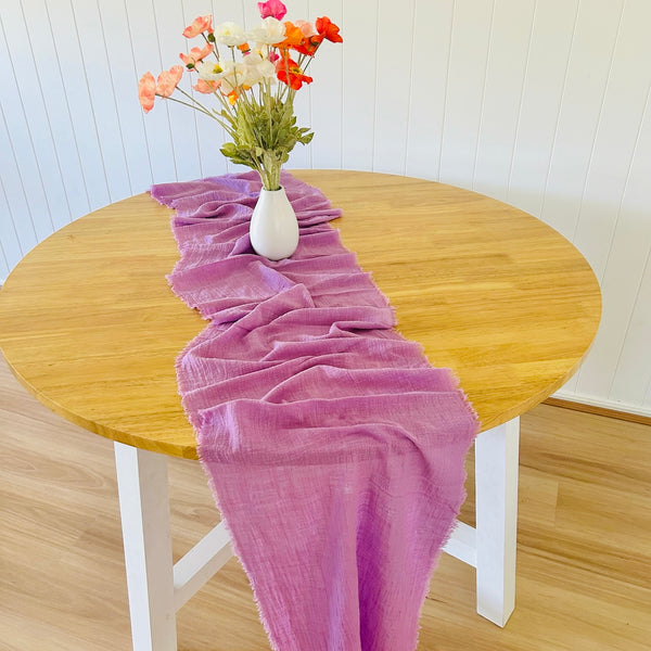 Lavender Rustic Cotton Table Runners - 3m