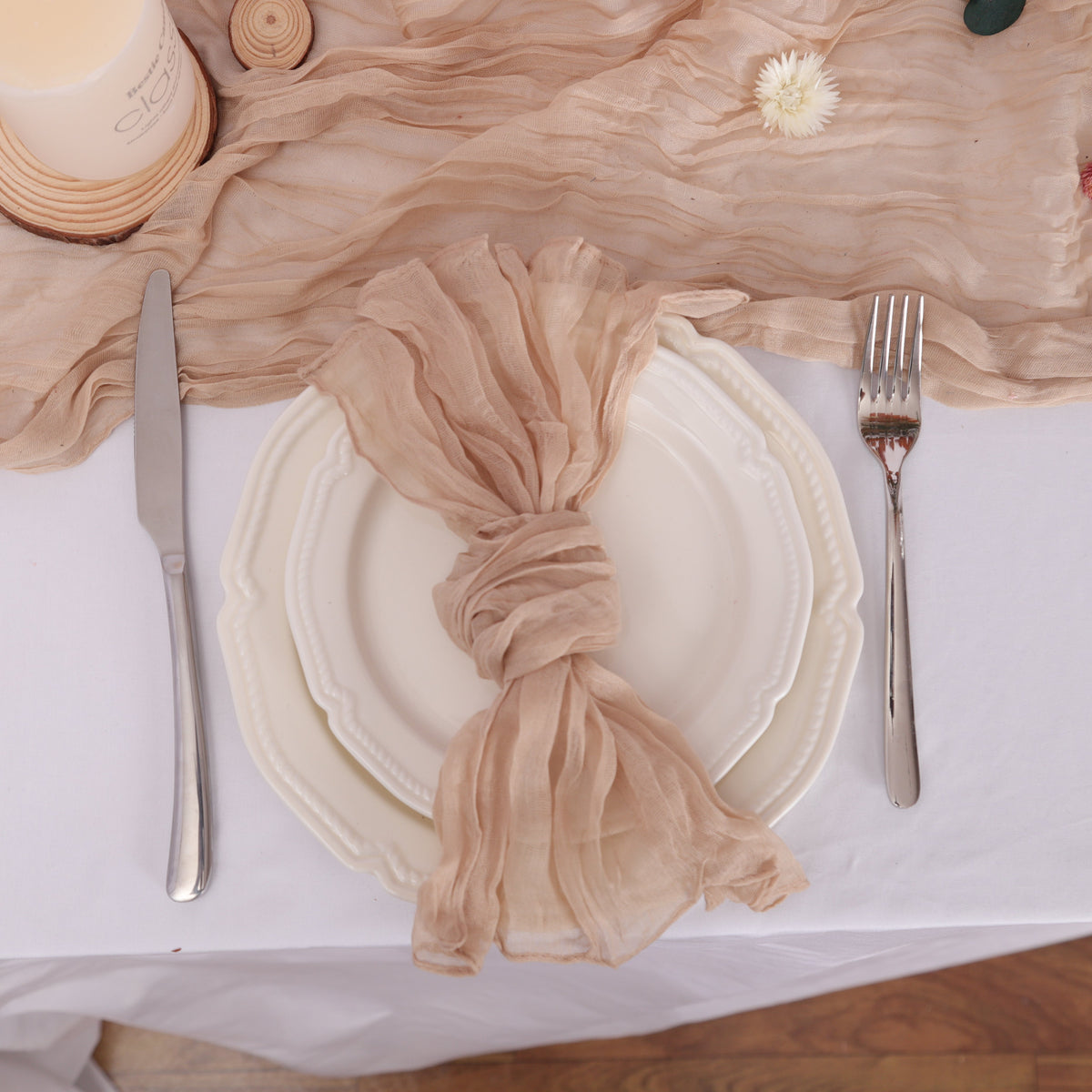 Hire Rustic Gauze Cheesecloth Napkins