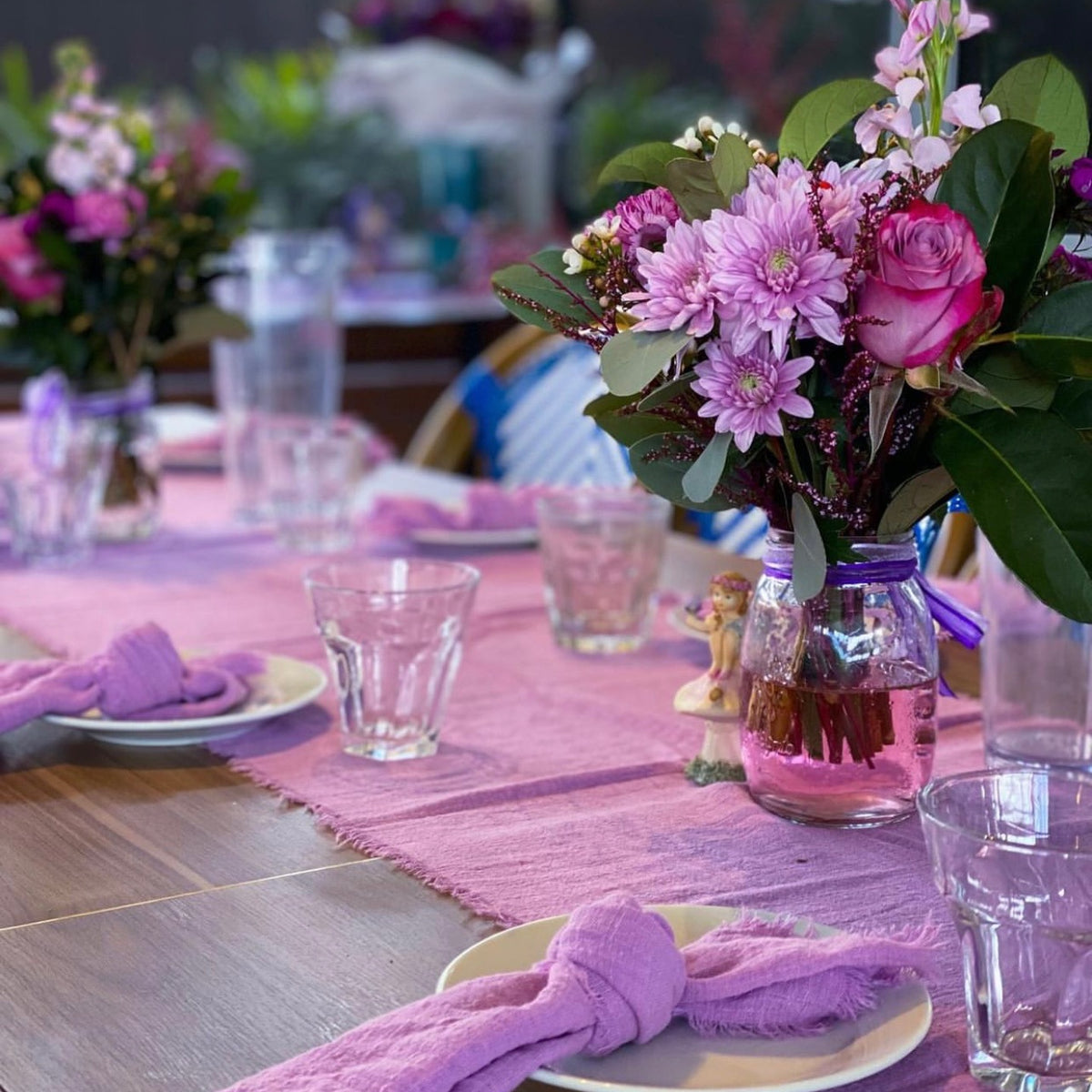 Lavender Rustic Cotton Table Runners - 3m