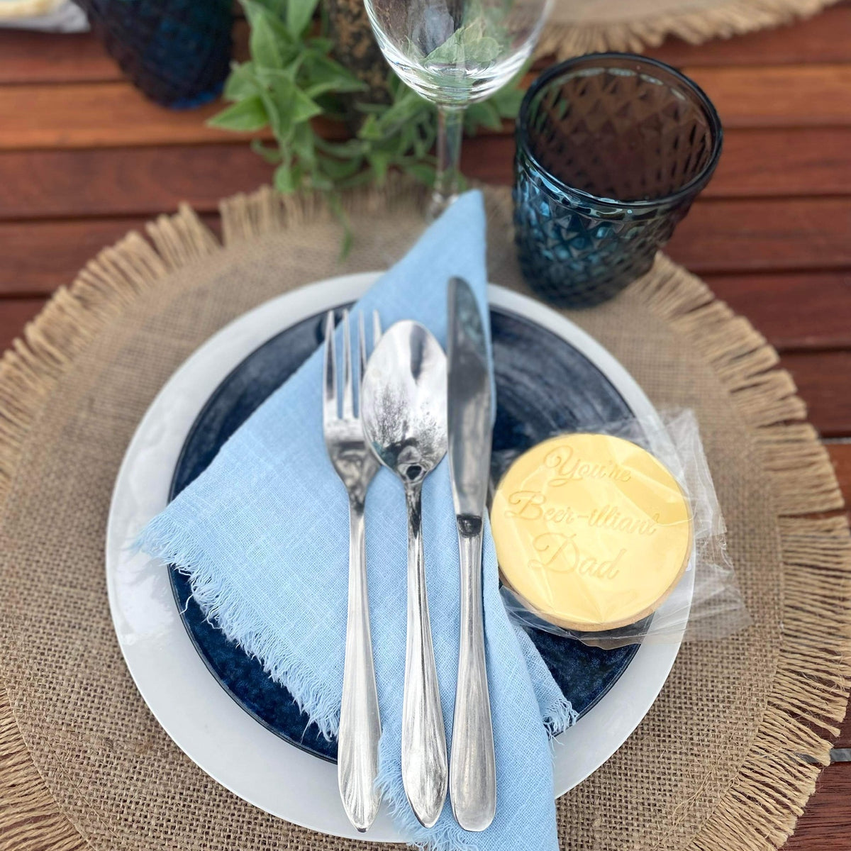 Baby Blue Rustic Cotton Napkins