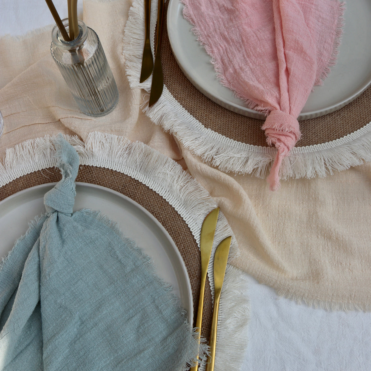 Sage Green Rustic Cotton Napkins