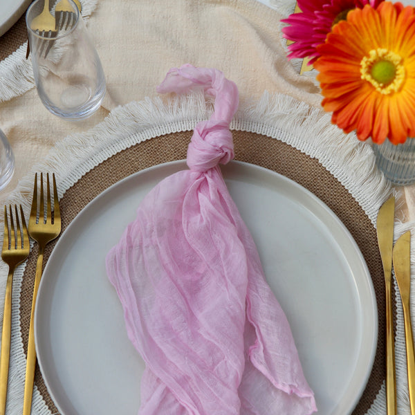 Pink Rustic Gauze Cheesecloth Napkins