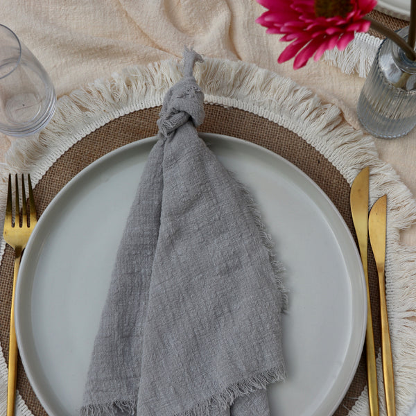 Light Grey Rustic Cotton Napkins