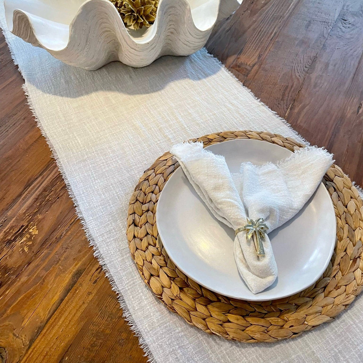 Terracotta Rustic Cotton Table Runners - 3m
