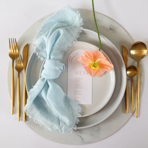 Baby Blue Rustic Cotton Napkins