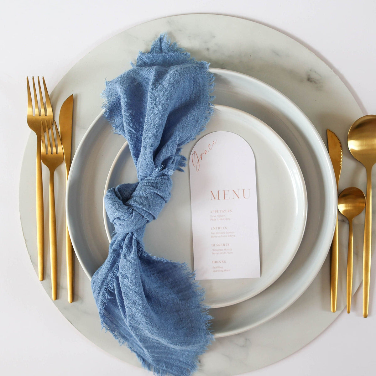 French Blue Rustic Cotton Napkins