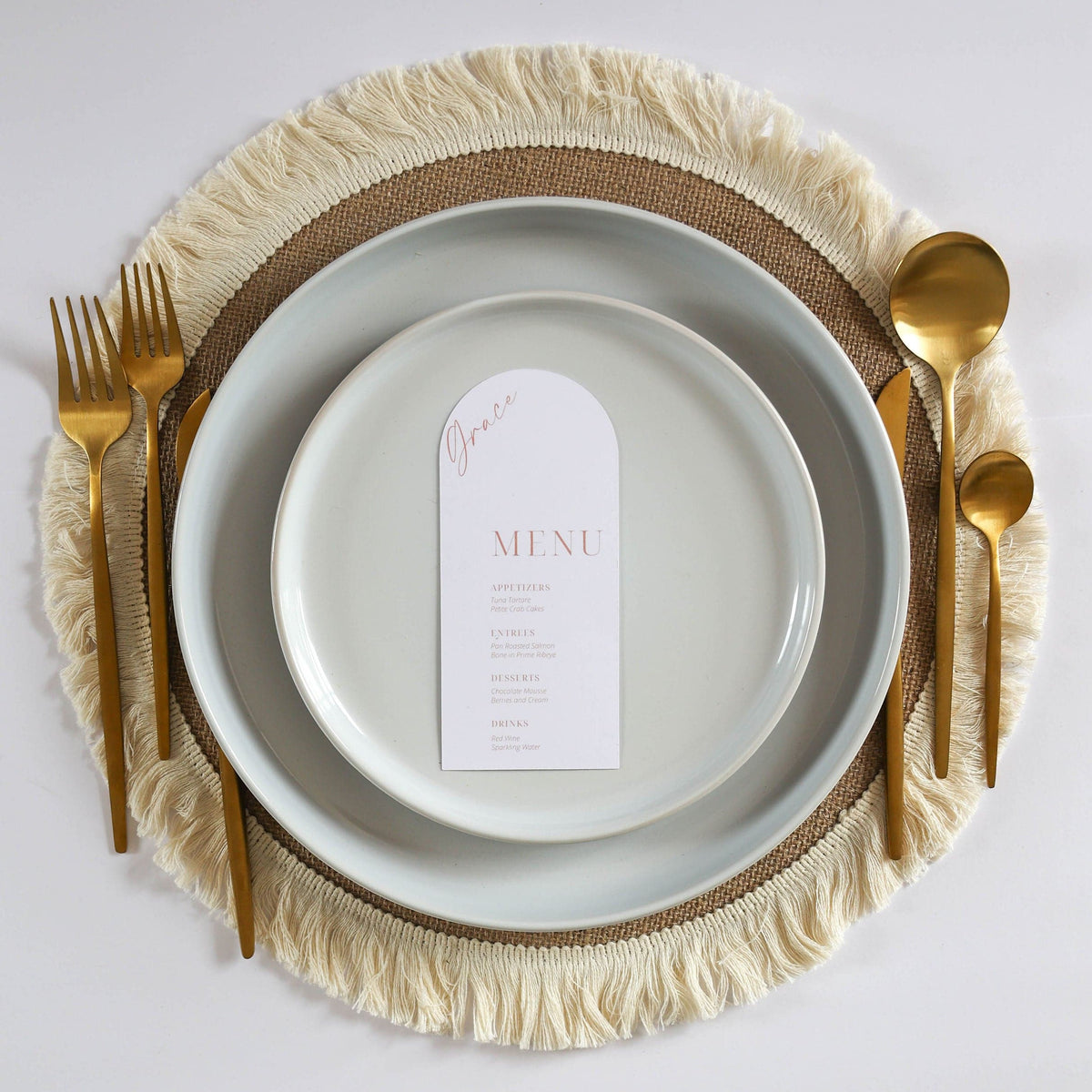 Hire Rattan Fringe Placemats