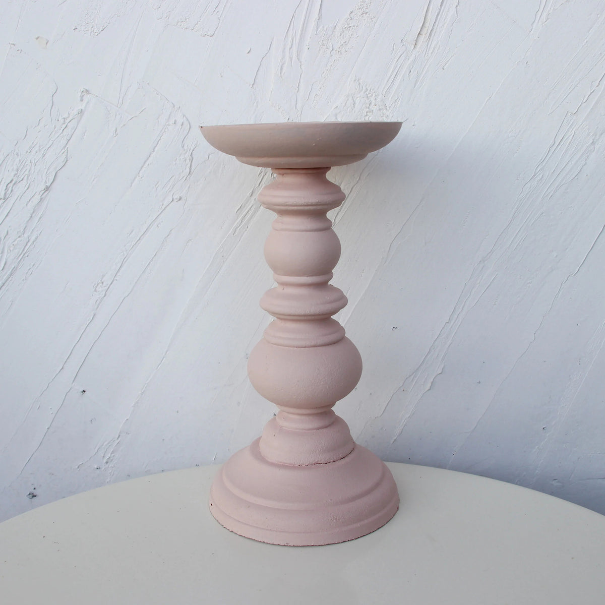 Rustic White Wooden Candlestick & Succulent Pot Tray – Elegant Décor