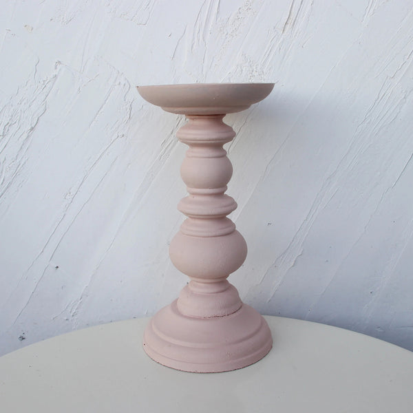 Rustic White Wooden Candlestick & Succulent Pot Tray – Elegant Décor