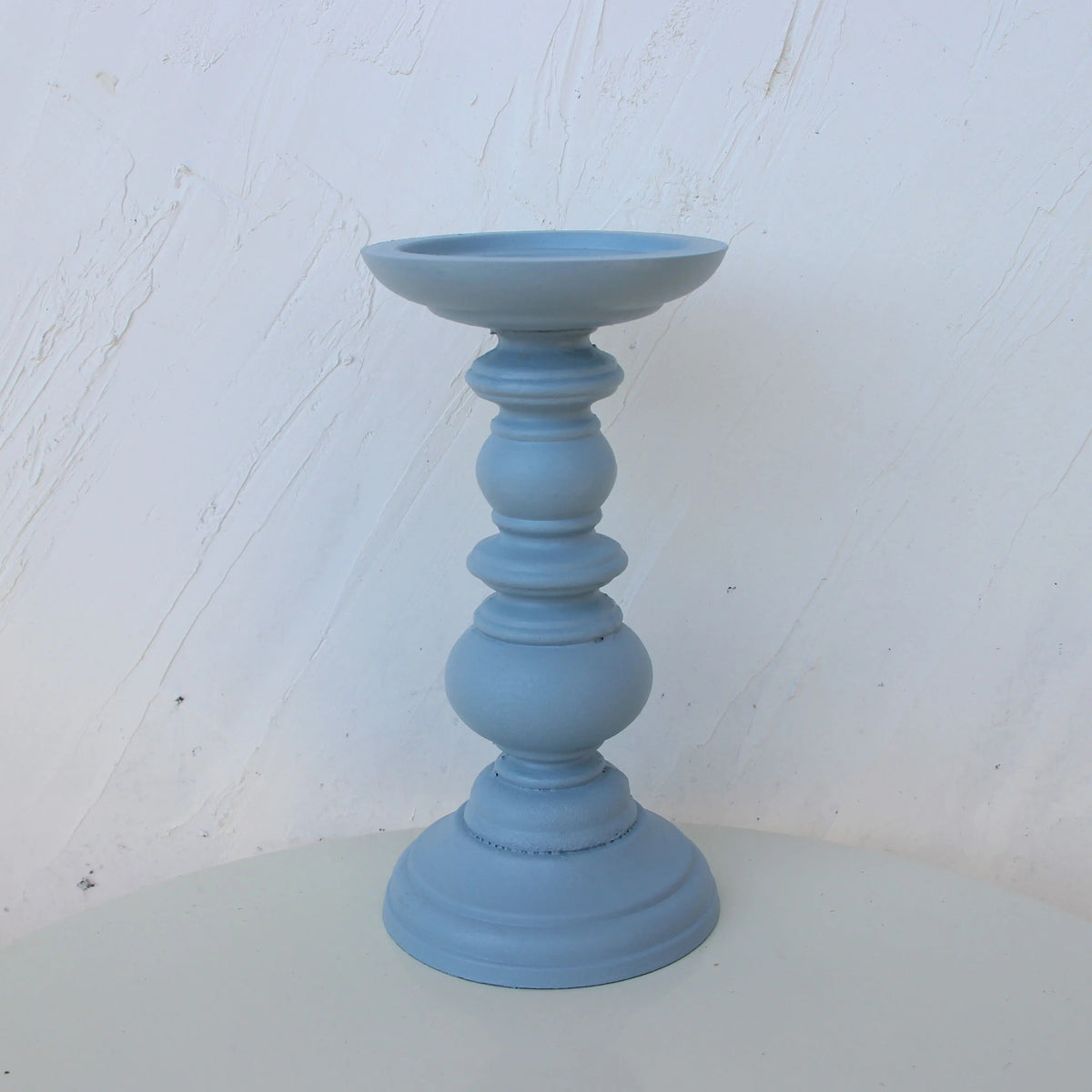 Rustic White Wooden Candlestick & Succulent Pot Tray – Elegant Décor